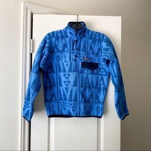 Patagonia Pullover Synchilla Snap-T Men’s Tribal Geo Big Radar Blue XXS GUC